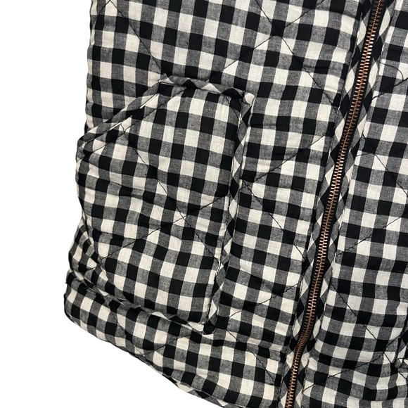 Peach Love California quilted Buffalo plaid vest size small black/white - Picture 3 of 5